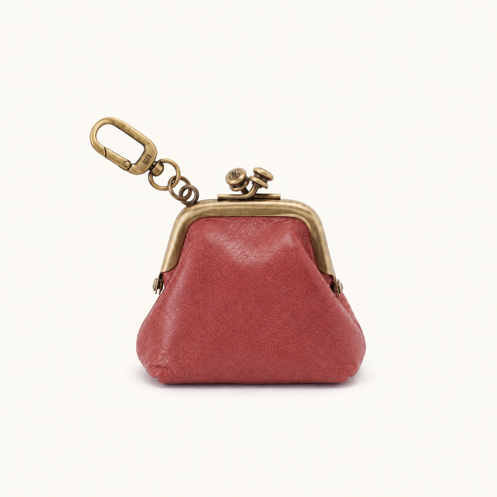 Run Frame Pouch In Polished Leather - Rosewood