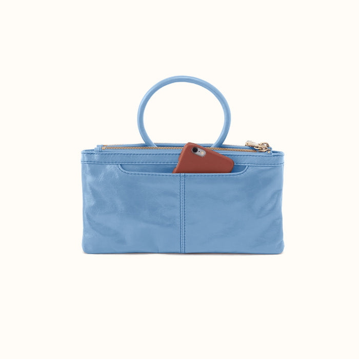 Sable Crossbody In Polished Leather - Faded Denim