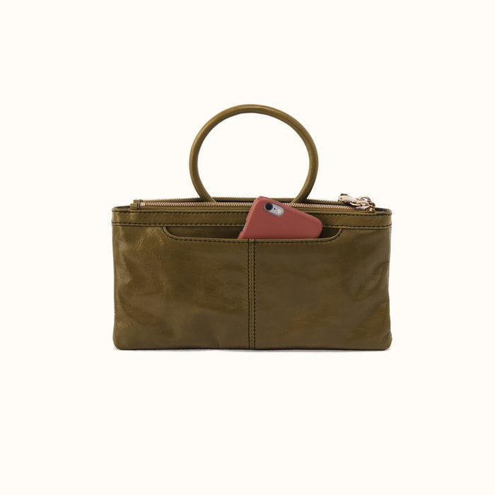 Sable Crossbody In Polished Leather - Olive Veil