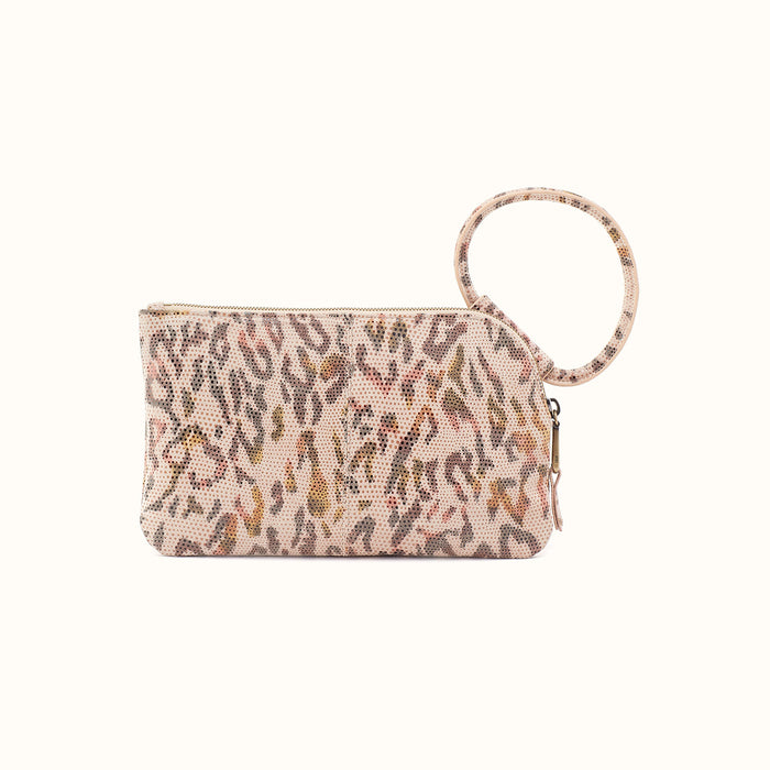 Sable Wristlet In Printed Leather - Summer Safari