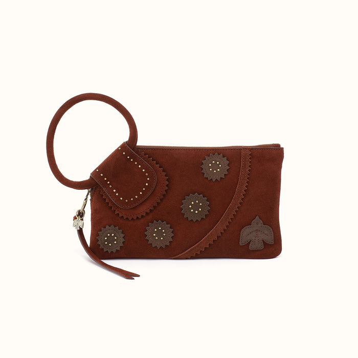 Sable Wristlet In Suede Leather - Chocolate