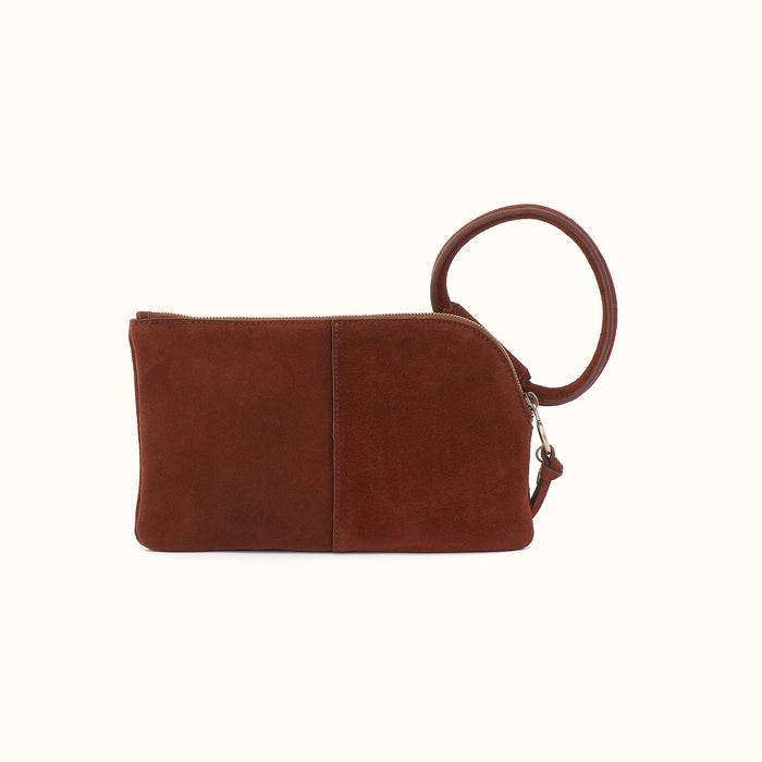 Sable Wristlet In Suede Leather - Chocolate