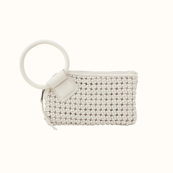 Sable Wristlet in Woven Leather - Whitecap