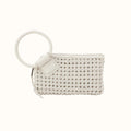 Sable Wristlet in Woven Leather - Whitecap