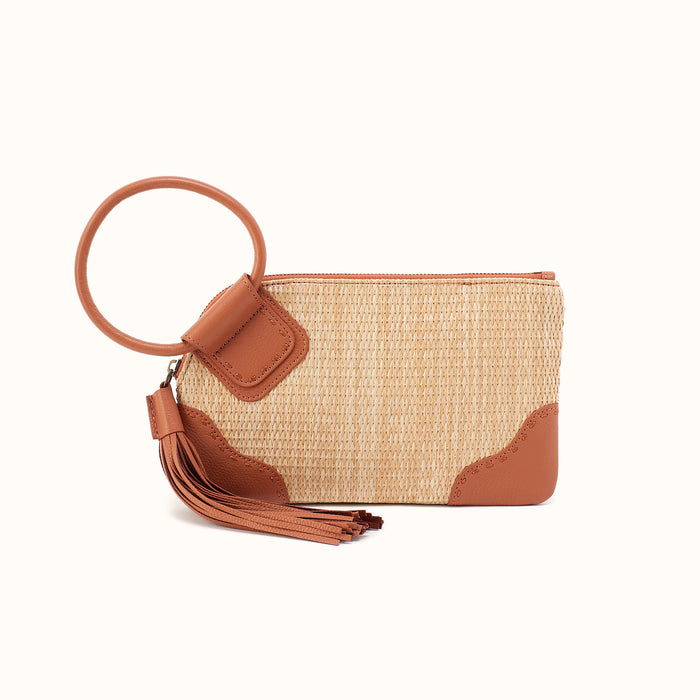 Sable Wristlet In Woven Straw - Natural Straw- FOL