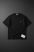Samurai Tee Front — Black oversized tee by Varidon