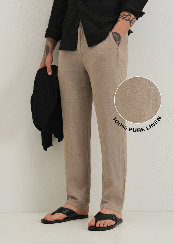 Sand Brown Linen pant