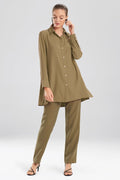 Sanded Twill Long Sleeve Tunic