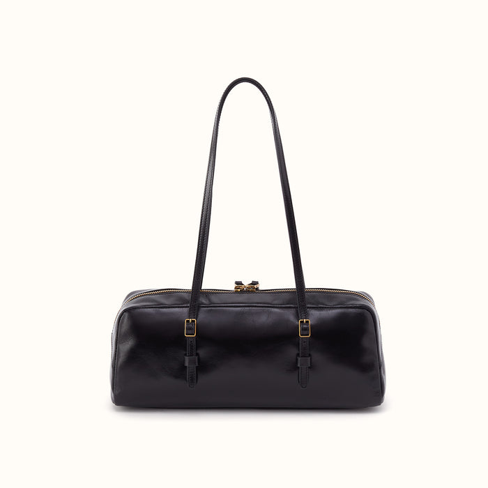 Scottie Satchel In Polished Leather - Black
