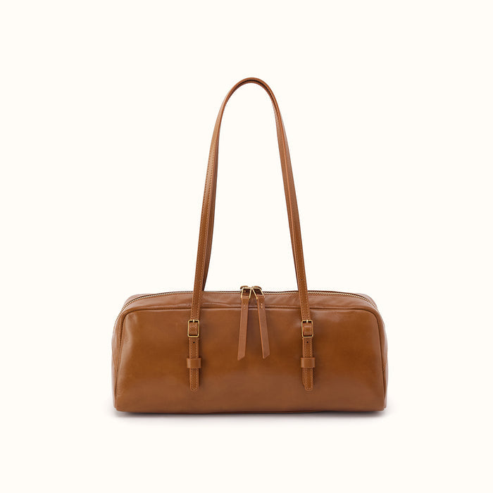 Scottie Satchel in Polished Leather - Truffle- FOL