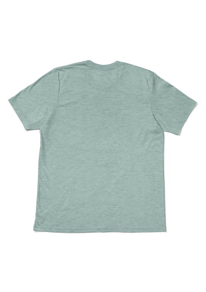 mens sea glass blue classic fit t-shirt short sleeve crew neck prism heather airlume cotton flat back image