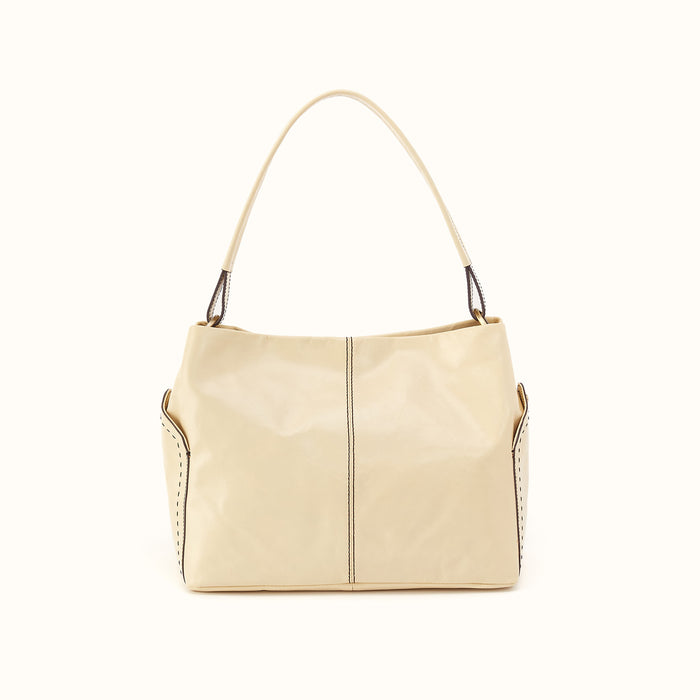 Seneca Shoulder Bag in Polished Leather - Butter Yellow- FOL