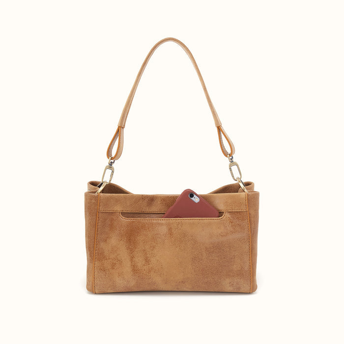 Seneca Shoulder Crossbody In Buffed Leather - Whiskey