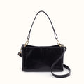 Seneca Shoulder Crossbody In Polished Leather - Black