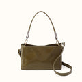 Seneca Shoulder Crossbody In Polished Leather - Olive Veil- FOL