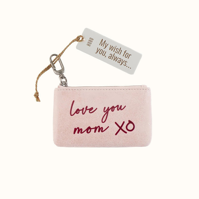 Sentiment Pouch In Buffed Leather - Blossom