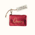 Sentiment Pouch In Metallic Leather - Strawberry Fields- FOL
