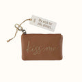 Sentiment Pouch in Pebbled Leather - Timber Brown