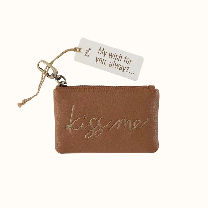 Sentiment Pouch in Pebbled Leather - Timber Brown