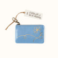 Sentiment Pouch In Polished Leather - Faded Denim- FOL
