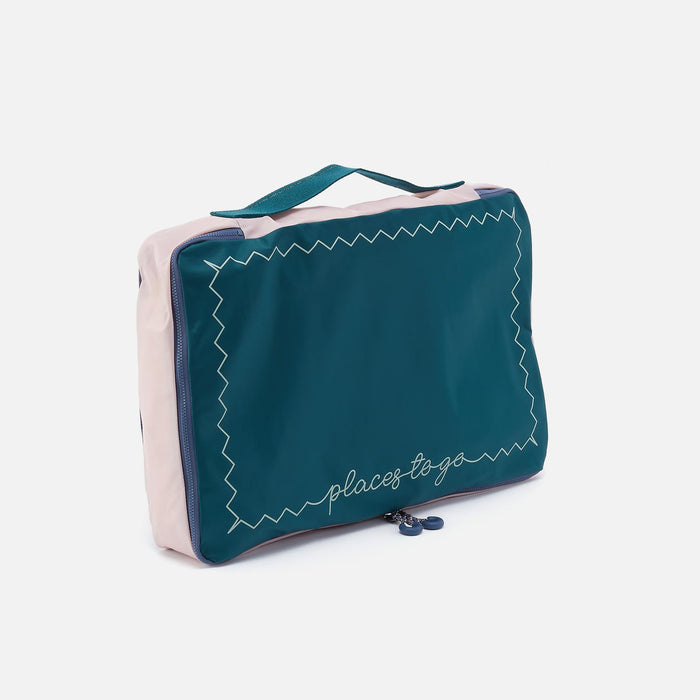 SET TO GO Packing Cube Large in CaRefiber recycled nylon - Teal