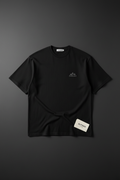 Shade Minimal Embroidery Tee — Dark grey oversized tee with kanji chest embroidery by Varidon