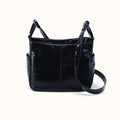 Sheila Crossbody in Polished Leather - Black- FOL