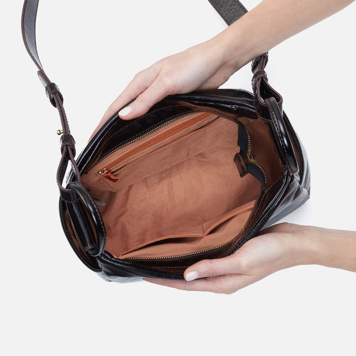 Sheila Crossbody in Polished Leather - Black