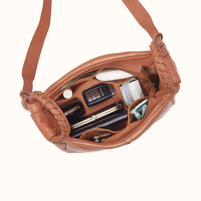 Sheila Crossbody In Washed Leather - Harvest Wheat