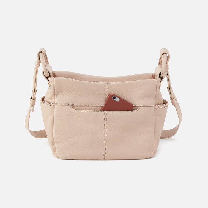 Sheila Crossbody With Charm In Pebbled Leather - Stonewash