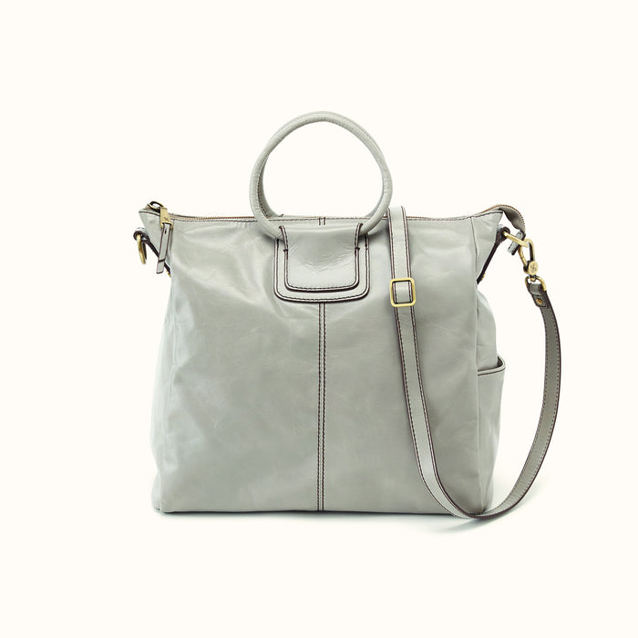 Sheila Large Satchel in Polished Leather - Driftwood- FOL