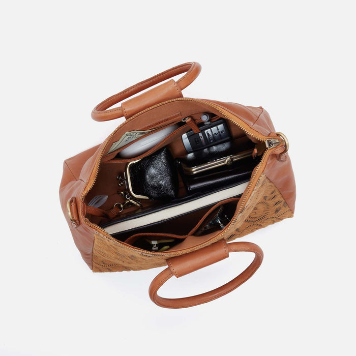 Sheila Medium Satchel in Hair-On Leather - Harvest Wheat Hair-On
