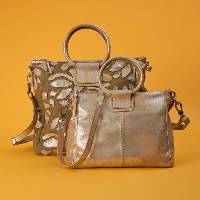 Sheila Large Satchel In Canvas - Saddle Stardust