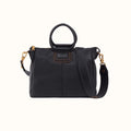 Sheila Medium Satchel in Pebbled Leather - Black With Studs