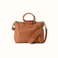 Sheila Medium Satchel In Pebbled Leather - Warm Honey- FOL