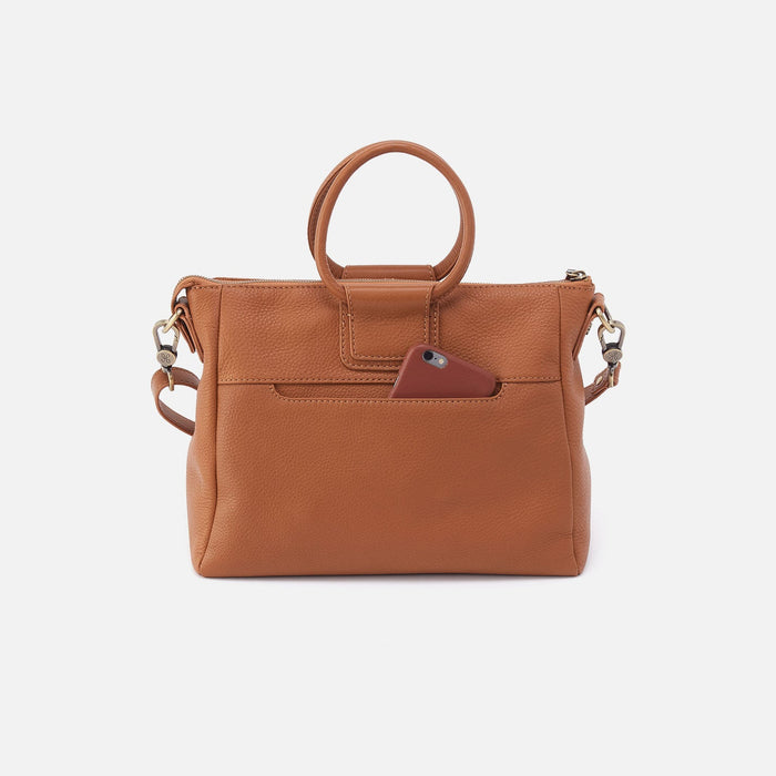 Sheila Medium Satchel In Pebbled Leather - Warm Honey