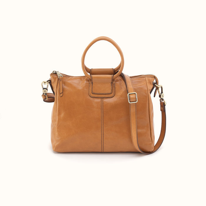 Sheila Medium Satchel In Polished Leather - Natural- FOL