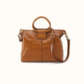 Sheila Medium Satchel In Polished Leather - Truffle