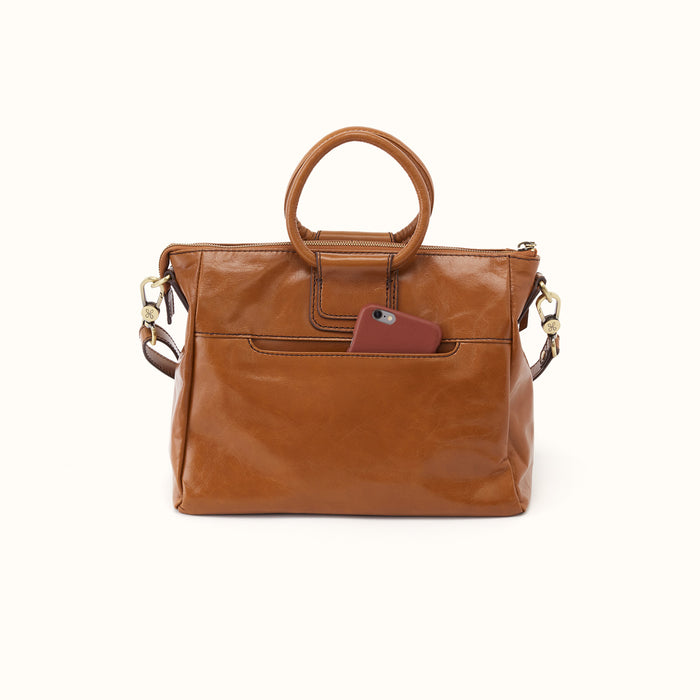 Sheila Medium Satchel In Polished Leather - Truffle