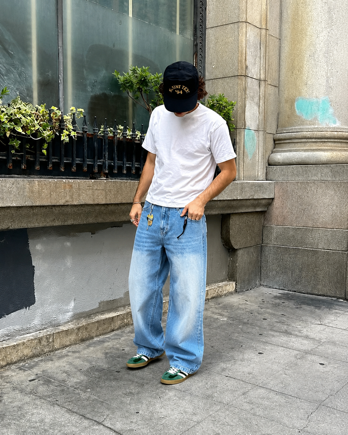 Silver Blue Profile Super Baggy Jeans