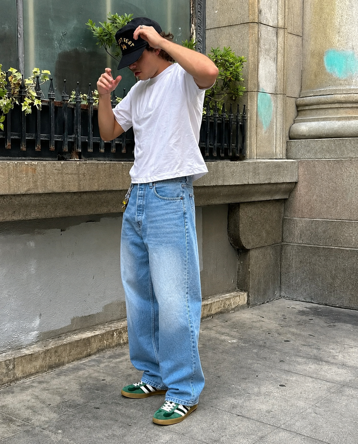 Silver Blue Profile Super Baggy Jeans