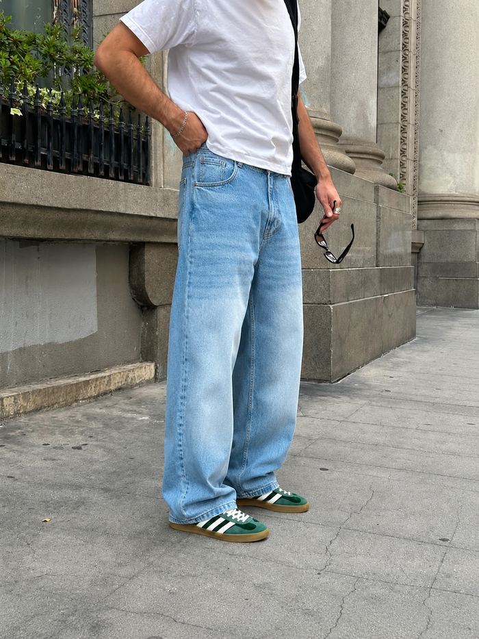 Silver Blue Profile Super Baggy Jeans