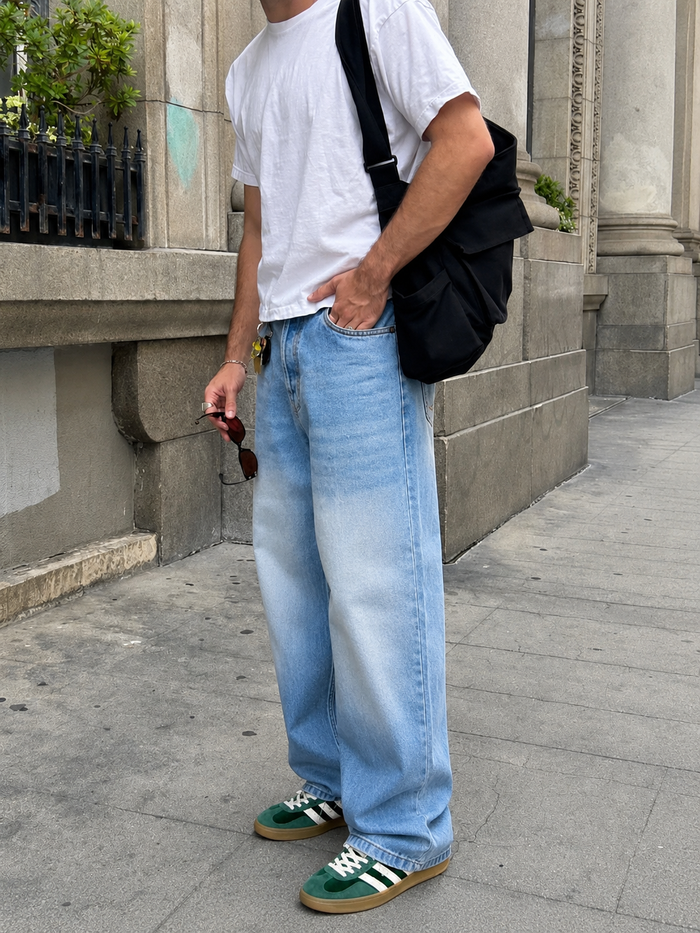 Silver Blue Profile Super Baggy Jeans