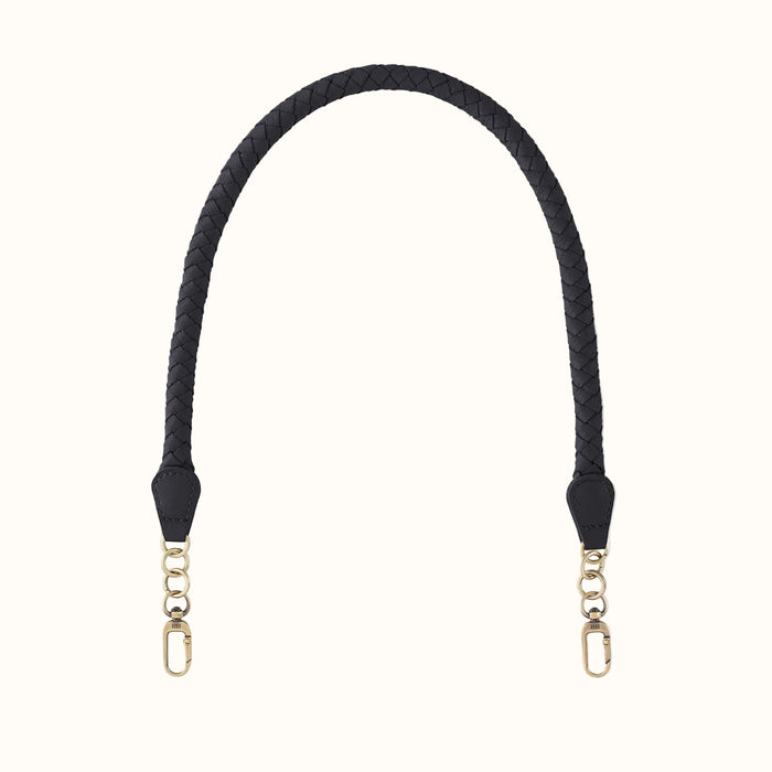 Skinny Braid Strap In Pebbled Leather