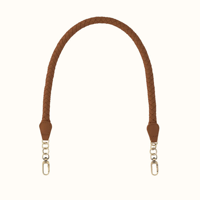 Skinny Braid Strap In Pebbled Leather