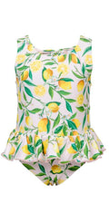 Snapperrock Little Girl's Lemon Skirted Swimsuit G13078: