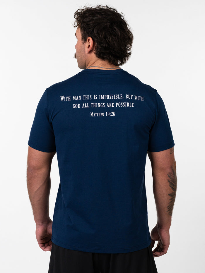 Matthew 19:26 - Navy Blue / S