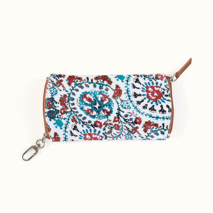 Spark Double Eyeglass Case in Cotton Canvas - Batik Blooms Canvas- FOL