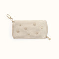 Spark Double Eyeglass Case in Metallic Leather - Sand Shimmer- FOL