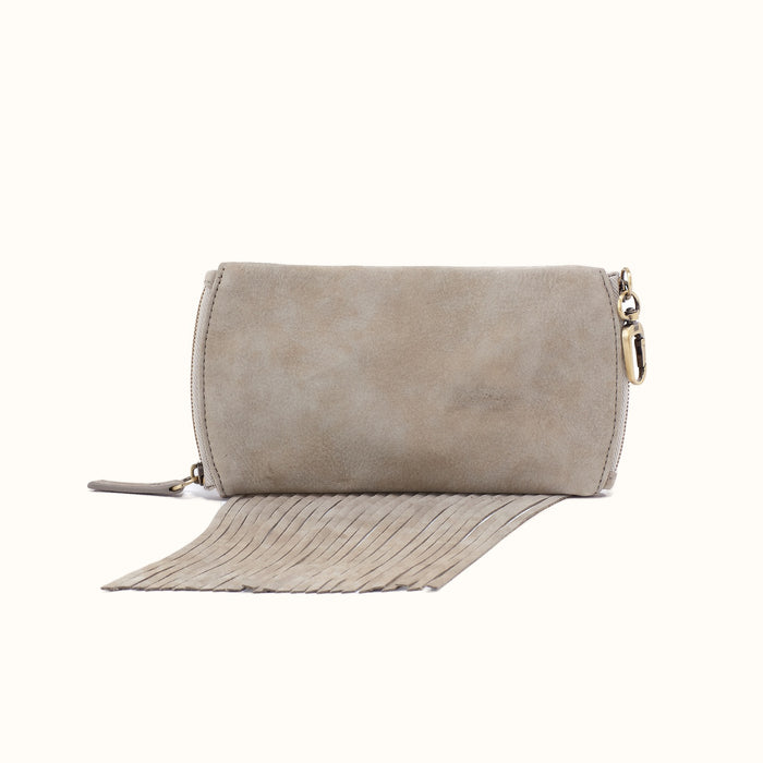 Spark Double Eyeglass Case in Nubuck Leather - Golden Granite- FOL